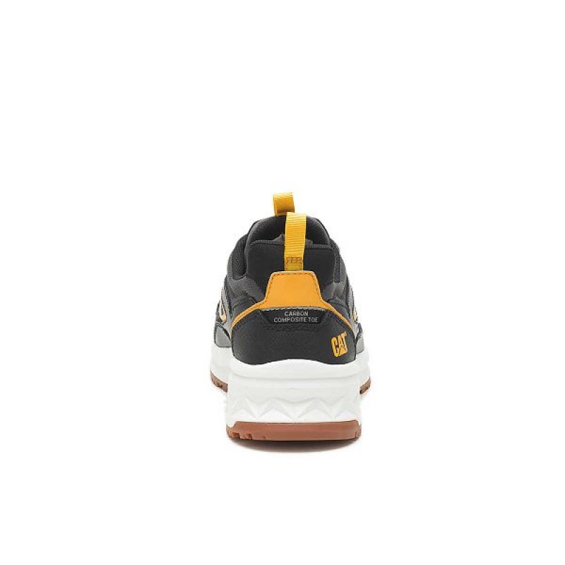 Black / Yellow Men's Caterpillar Streamline Runner Carbon Composite Toe Work Shoes | 287541-LTH