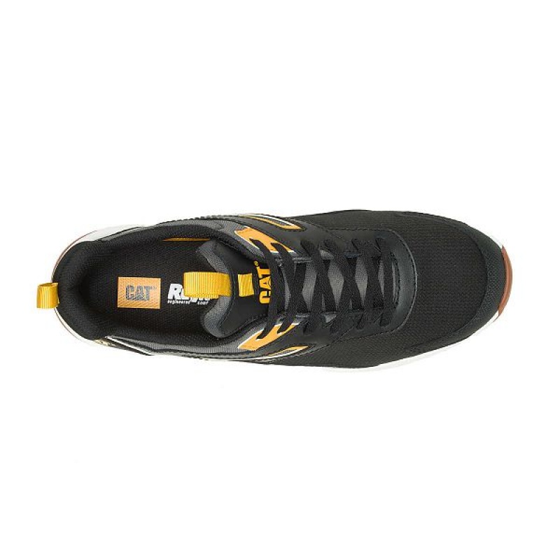 Black / Yellow Men's Caterpillar Streamline Runner Carbon Composite Toe Work Shoes | 287541-LTH