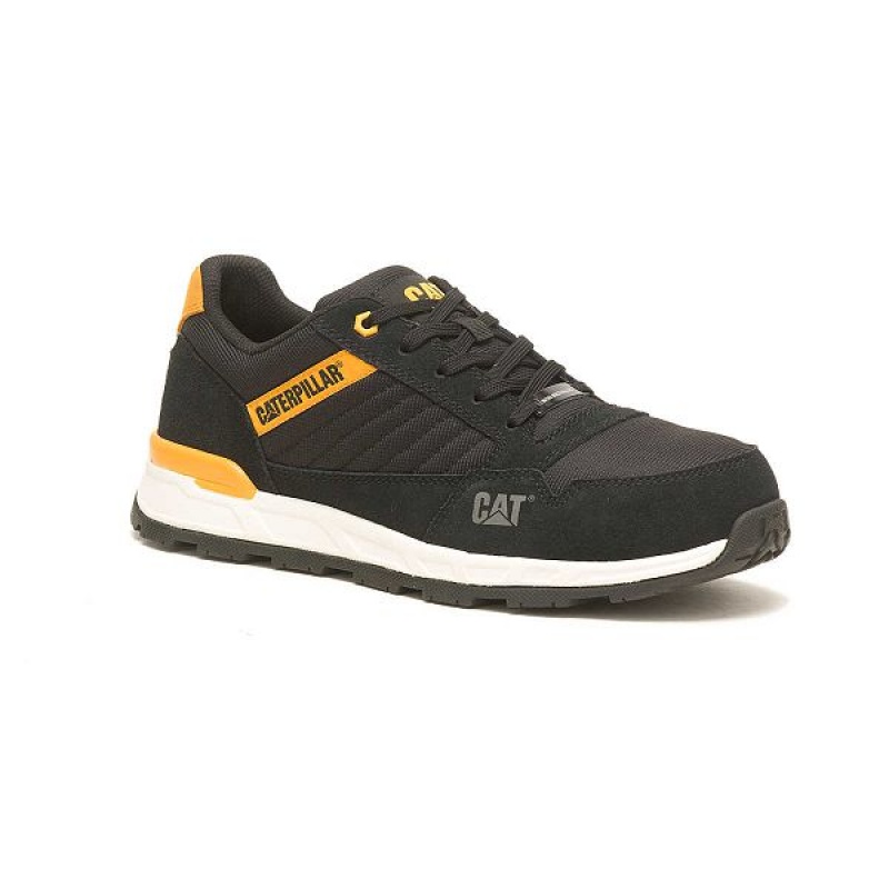 Black / Yellow Men's Caterpillar Venward Composite Toe Work Shoes | 478593-BEV