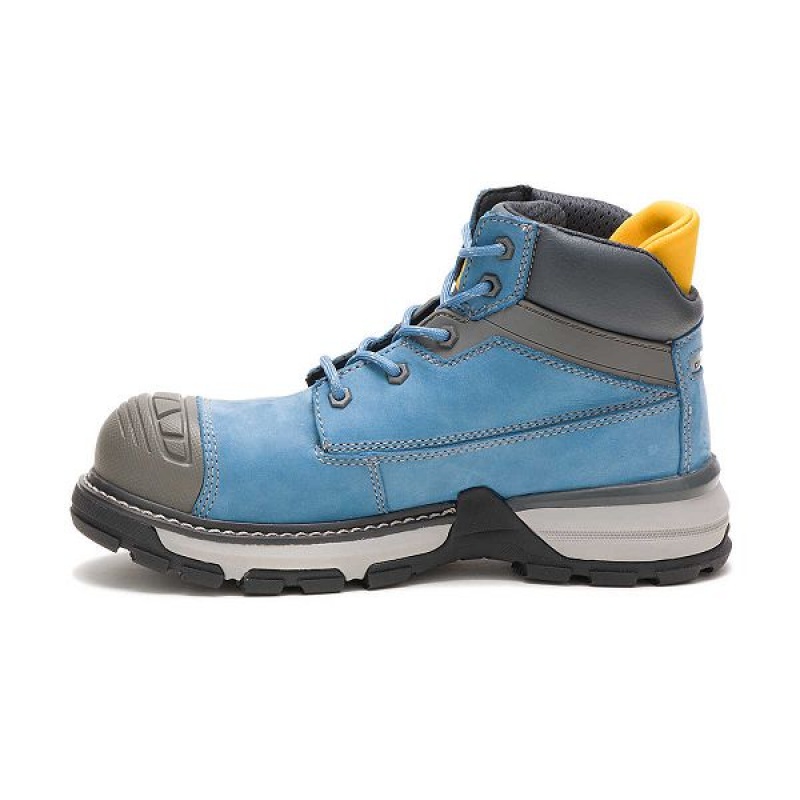 Blue Women's Caterpillar Excavator Superlite Waterproof Carbon Composite Toe Work Boots | 543862-XZF