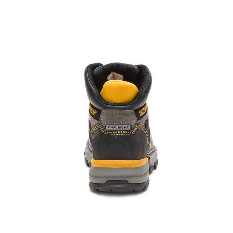 Blue / Grey Men's Caterpillar Excavator Superlite Waterproof Carbon Composite Toe Work Boots | 805713-MYB