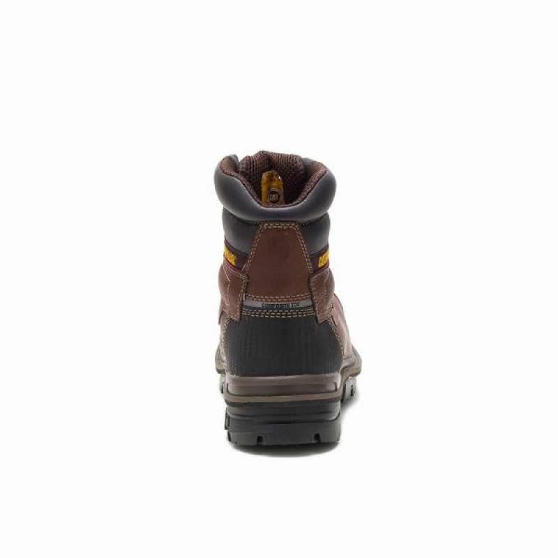 Brown Men's Caterpillar Adhesion Ice + Thinsulate Composite Toe Work Boots | 507864-RWS