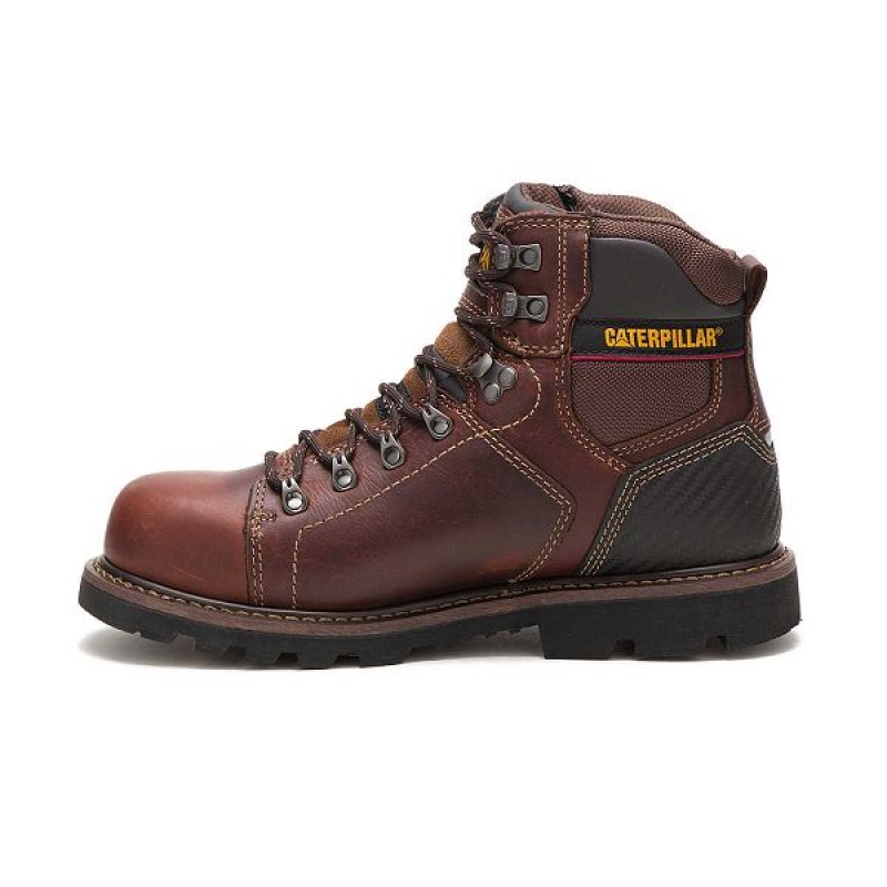 Brown Men's Caterpillar Alaska 2.0 Steel Toe Work Boots | 318275-NYK