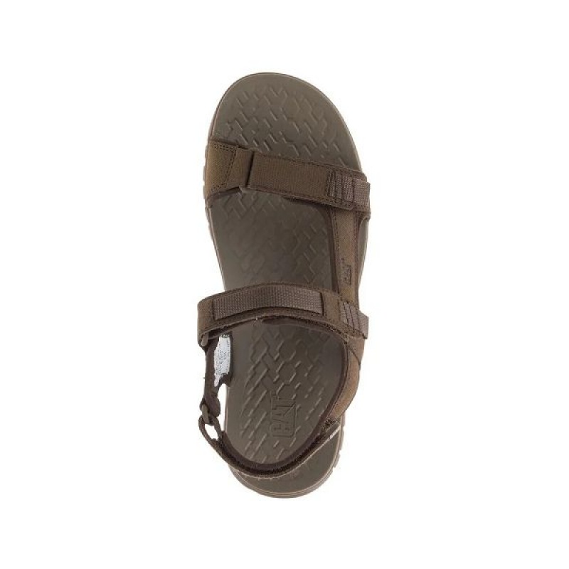 Brown Men's Caterpillar Atchison Cat Sandals | 340152-QJS