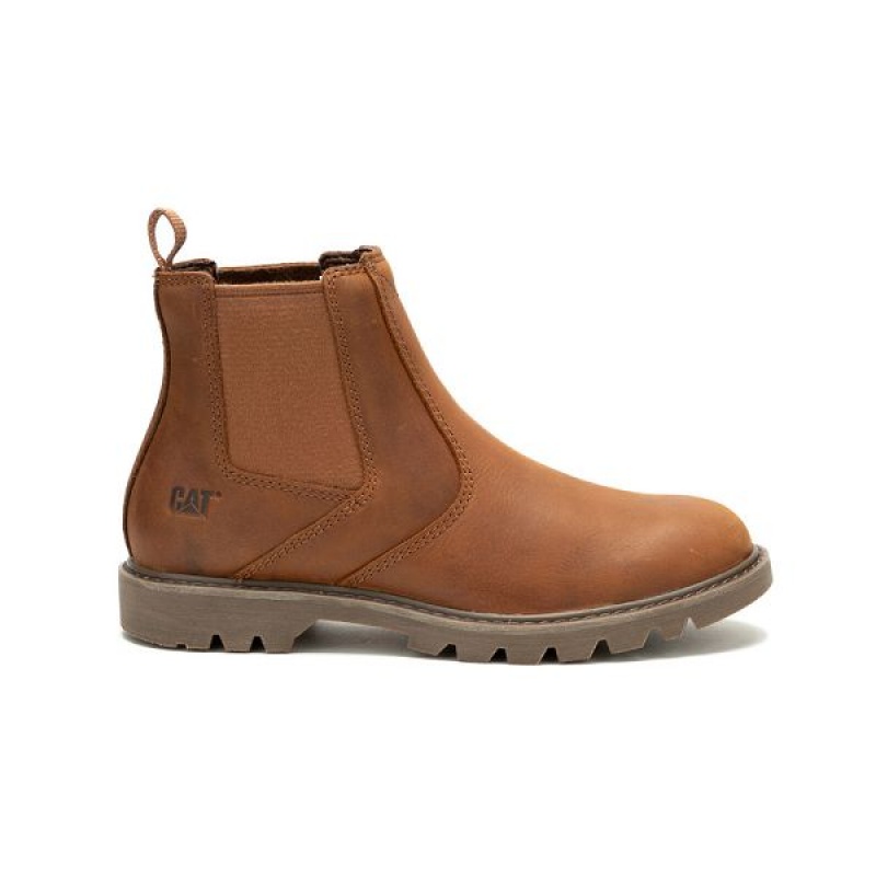 Brown Men's Caterpillar Bruiser Chelsea Boots | 840562-HAK