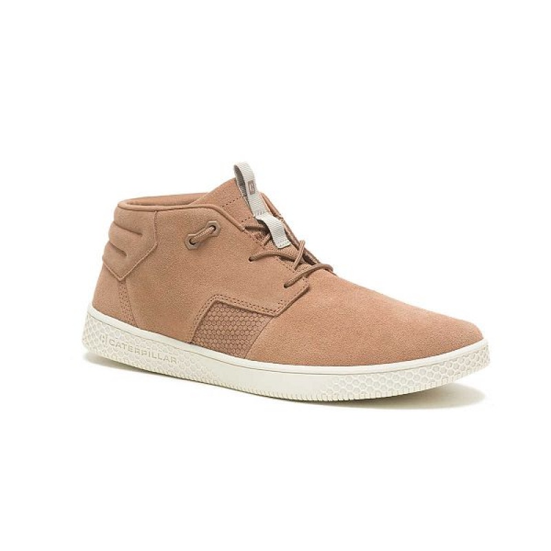 Brown Men's Caterpillar CODE Pause Mid Sneakers | 924503-HLR