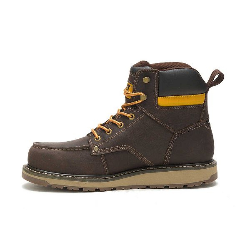 Brown Men's Caterpillar Calibrate Steel Toe Work Boots | 501283-NFE