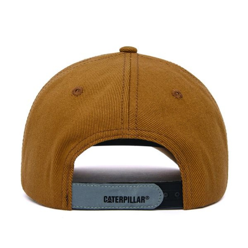 Brown Men's Caterpillar Caterpillar Reflective Patch Hats | 165328-UXO