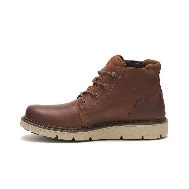 Brown Men's Caterpillar Covert Mid Waterproof Boots | 803251-BDI