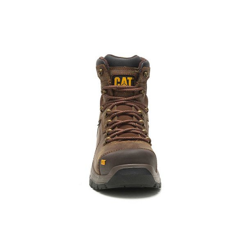 Brown Men's Caterpillar Diagnostic 2.0 Waterproof Steel Toe Work Boots | 621435-TGM