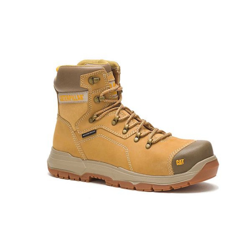 Brown Men's Caterpillar Diagnostic 2.0 Waterproof Steel Toe Work Boots | 348569-VES