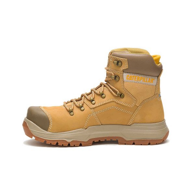 Brown Men's Caterpillar Diagnostic 2.0 Waterproof Steel Toe Work Boots | 348569-VES