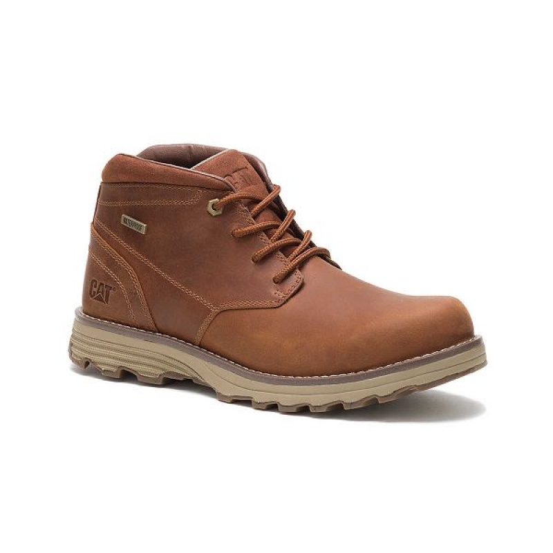 Brown Men's Caterpillar Elude Waterproof Boots | 057329-LOT