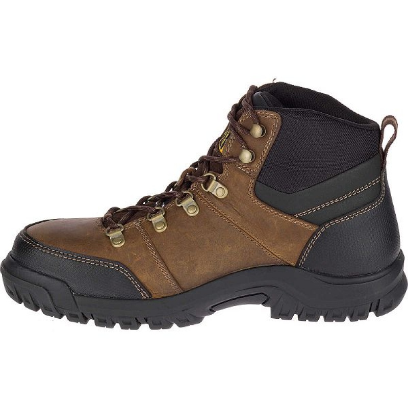 Brown Men's Caterpillar Framework S3 WR HRO SRA Steel Toe Work Boots | 971643-EUW