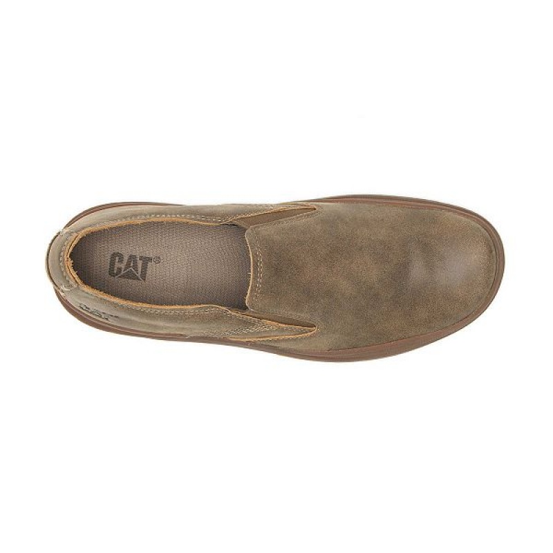 Brown Men's Caterpillar Fused Slip On | 489126-BKX