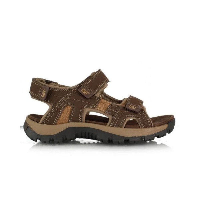 Brown Men's Caterpillar Giles Sandals | 498073-GCF