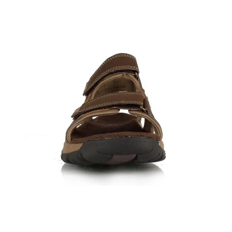 Brown Men's Caterpillar Giles Sandals | 498073-GCF