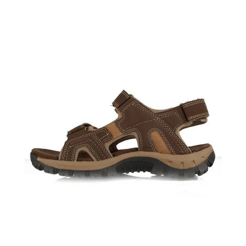 Brown Men's Caterpillar Giles Sandals | 498073-GCF