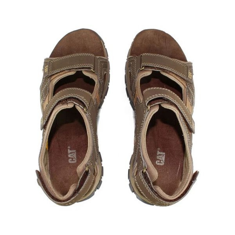 Brown Men's Caterpillar Giles Sandals | 498073-GCF