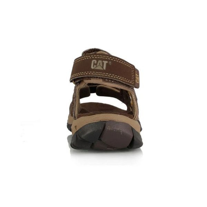 Brown Men's Caterpillar Giles Sandals | 498073-GCF