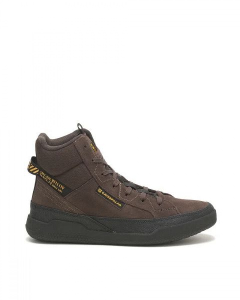 Brown Men's Caterpillar Hex Hi Utility Sneakers | 945873-PZW