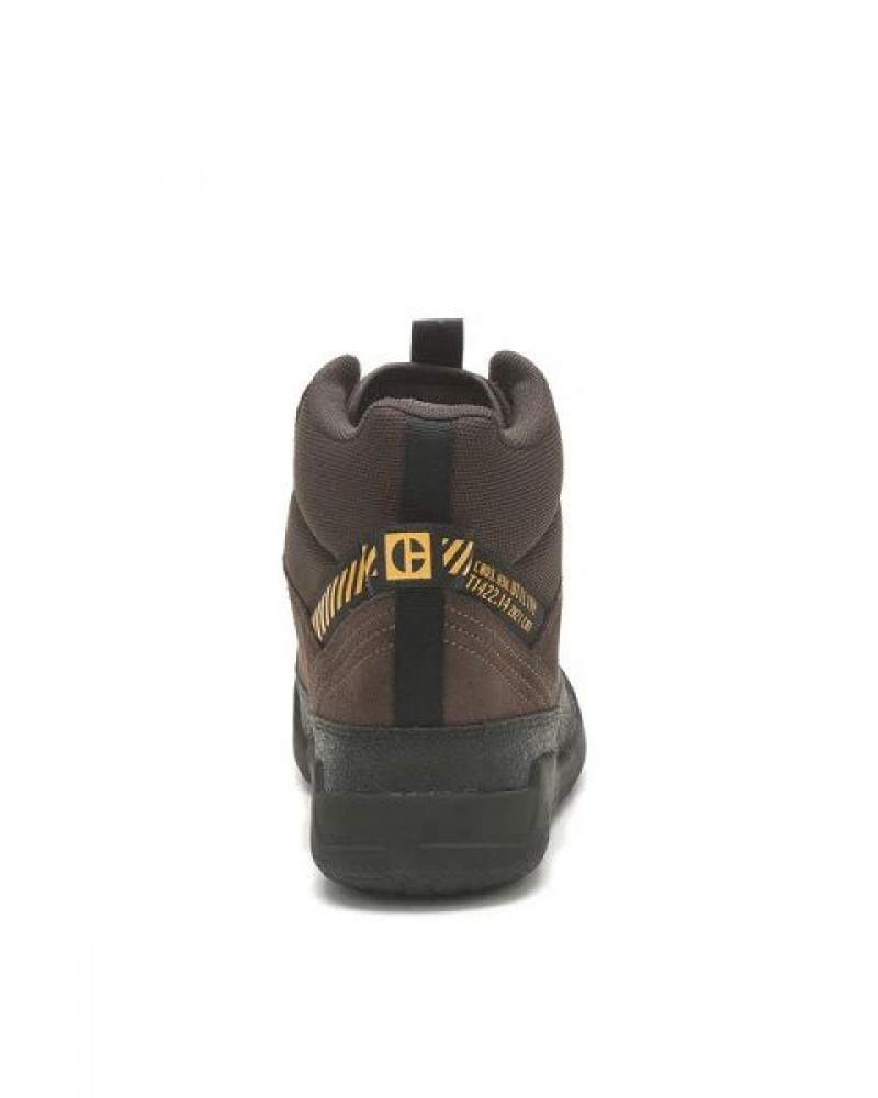 Brown Men's Caterpillar Hex Hi Utility Sneakers | 945873-PZW