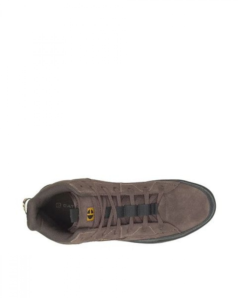 Brown Men's Caterpillar Hex Hi Utility Sneakers | 945873-PZW