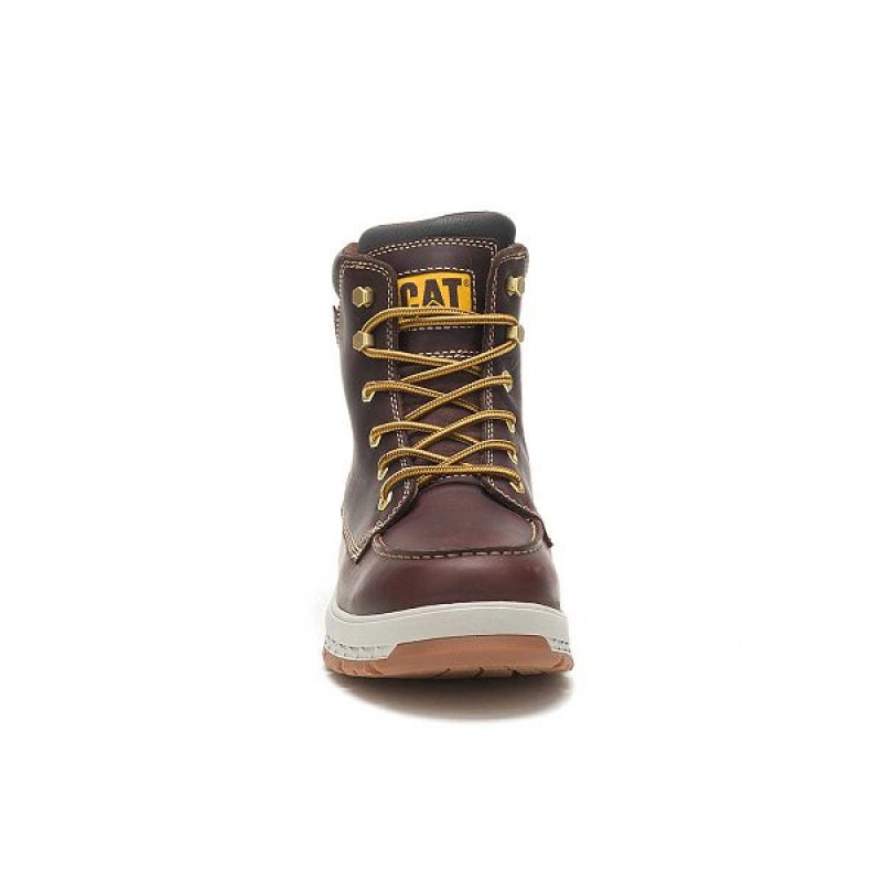 Brown Men's Caterpillar Impact Waterproof Work Boots | 895370-ITB