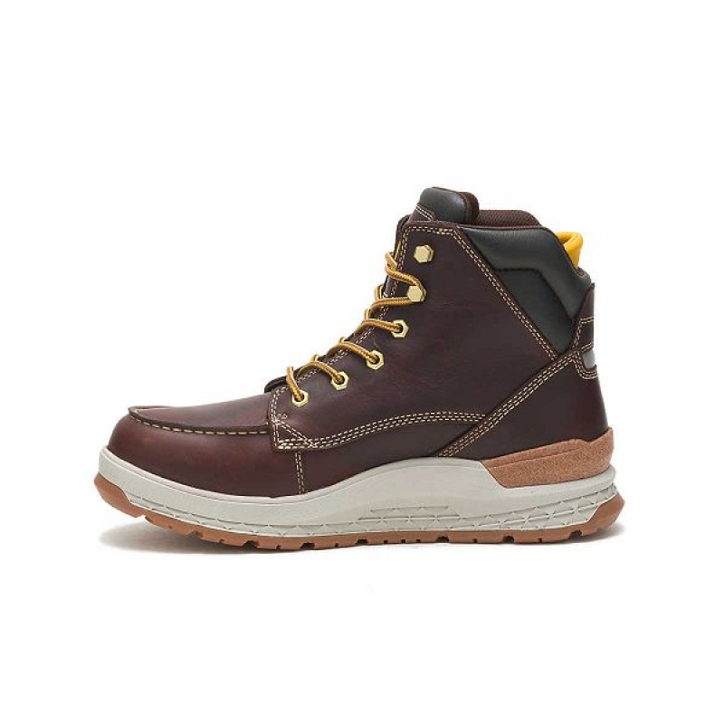 Brown Men's Caterpillar Impact Waterproof Work Boots | 895370-ITB