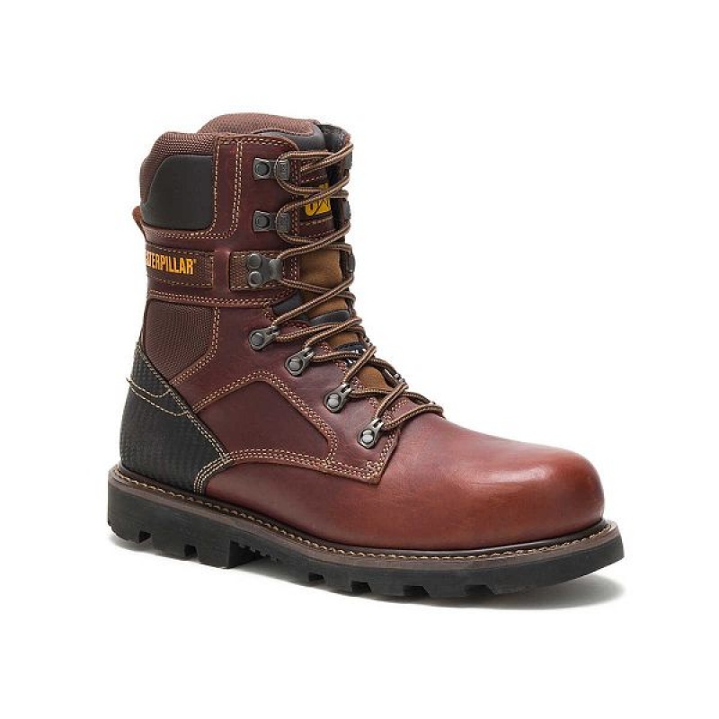 Brown Men's Caterpillar Indiana 2.0 Steel Toe Work Boots | 876549-OTJ