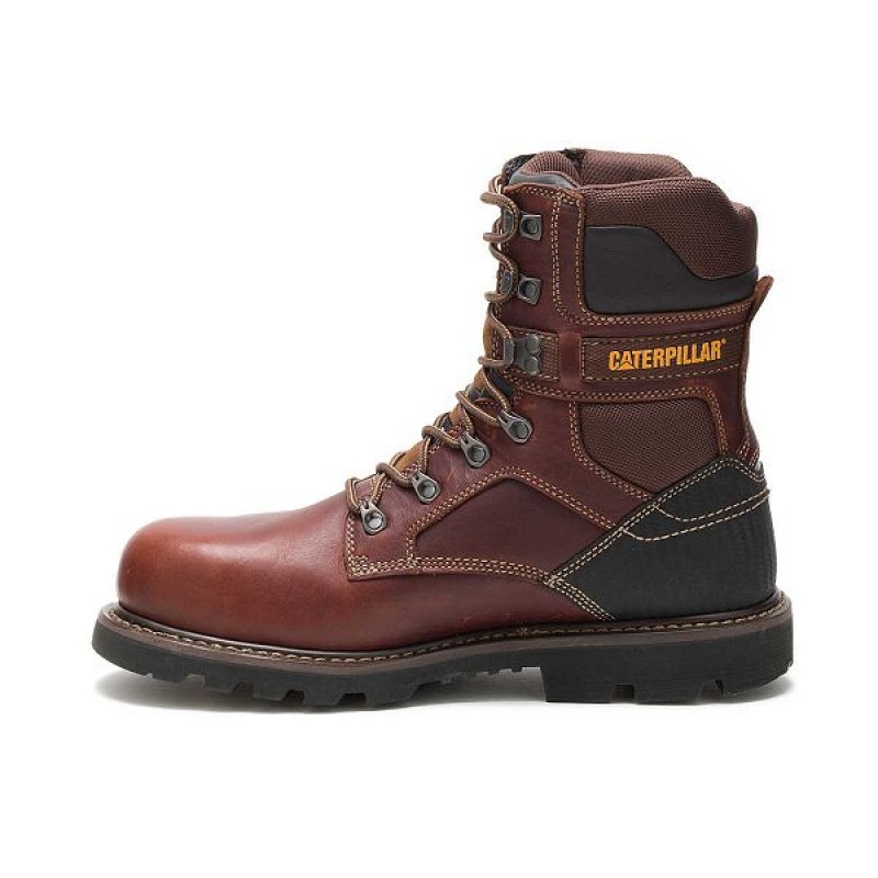 Brown Men's Caterpillar Indiana 2.0 Steel Toe Work Boots | 876549-OTJ