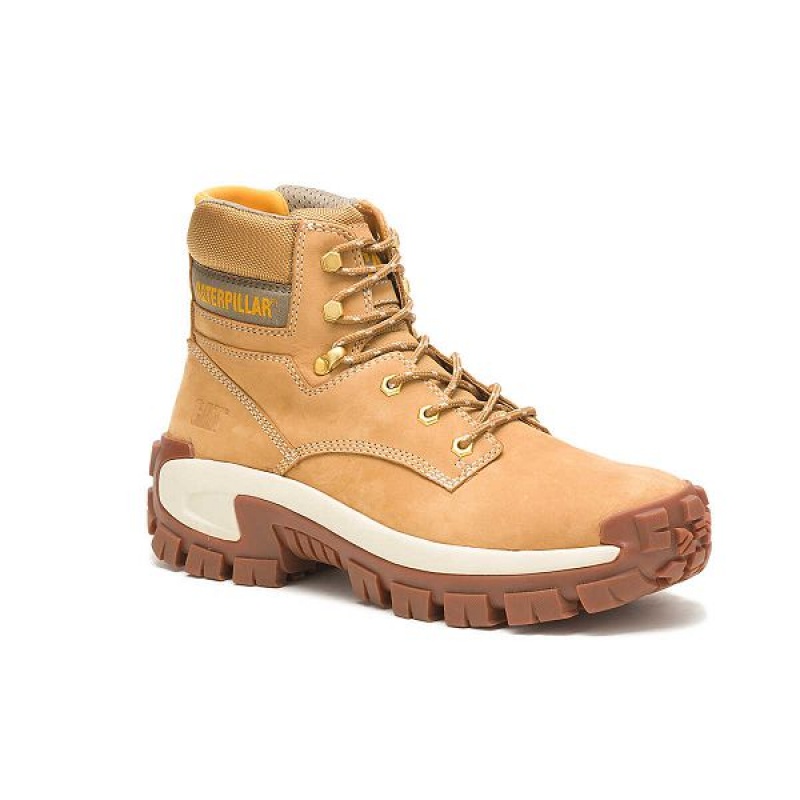 Brown Men's Caterpillar Invader Hi Steel Toe Work Boots | 506284-ULJ