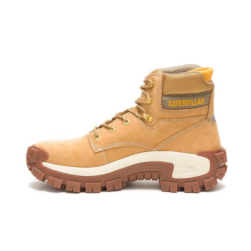 Brown Men's Caterpillar Invader Hi Steel Toe Work Boots | 506284-ULJ