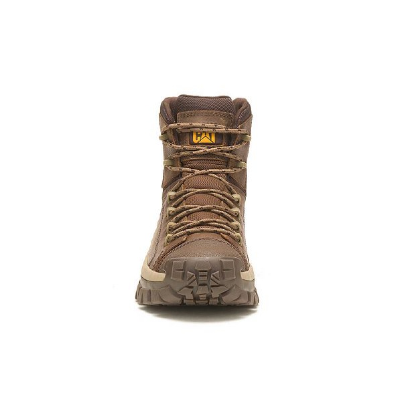 Brown Men's Caterpillar Invader Hiker Waterproof Work Boots | 782054-EGP