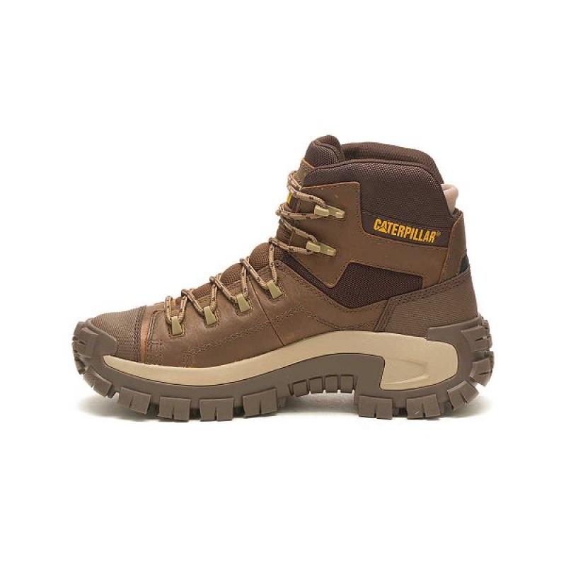 Brown Men's Caterpillar Invader Hiker Waterproof Work Boots | 782054-EGP