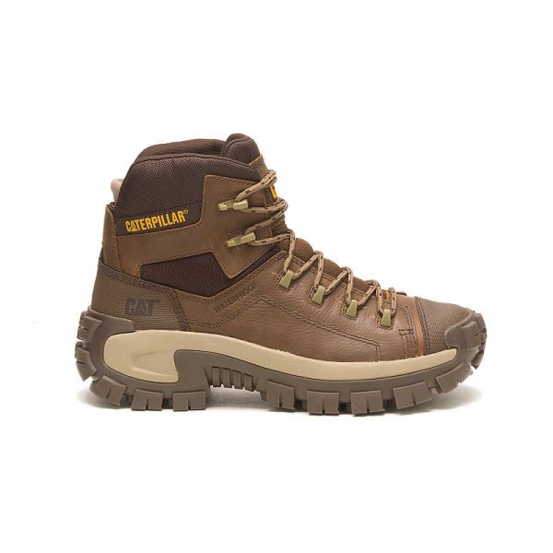 Brown Men\'s Caterpillar Invader Hiker Waterproof Work Boots | 782054-EGP