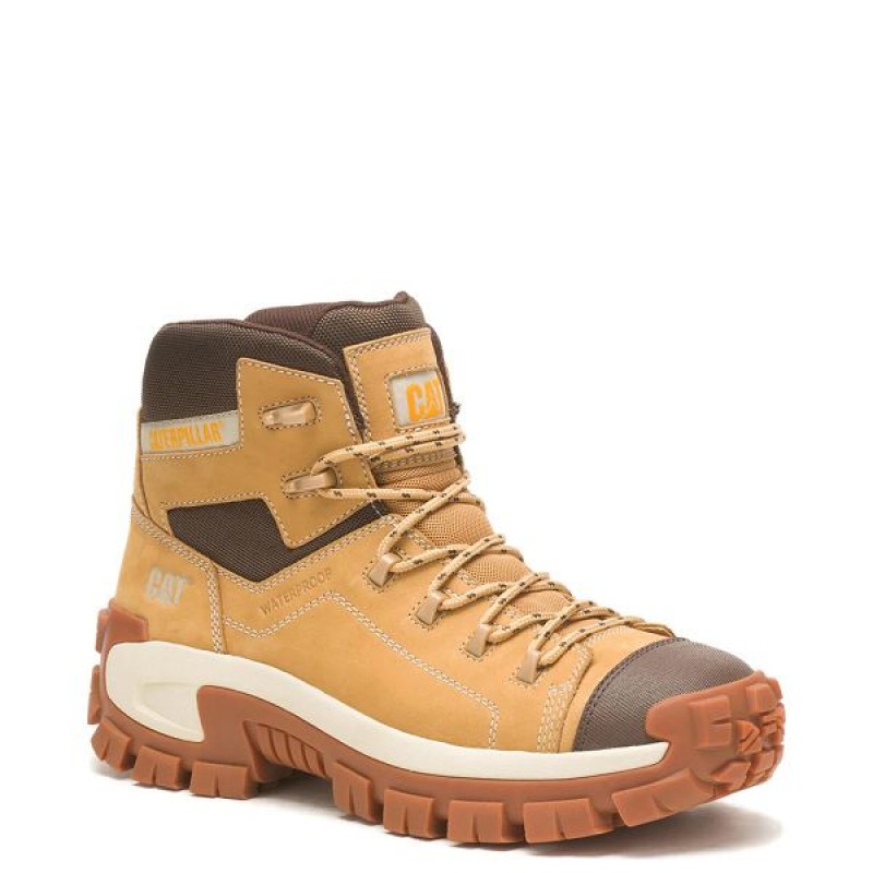 Brown Men's Caterpillar Invader Hiker Waterproof Composite Toe Work Boots | 385647-XCP