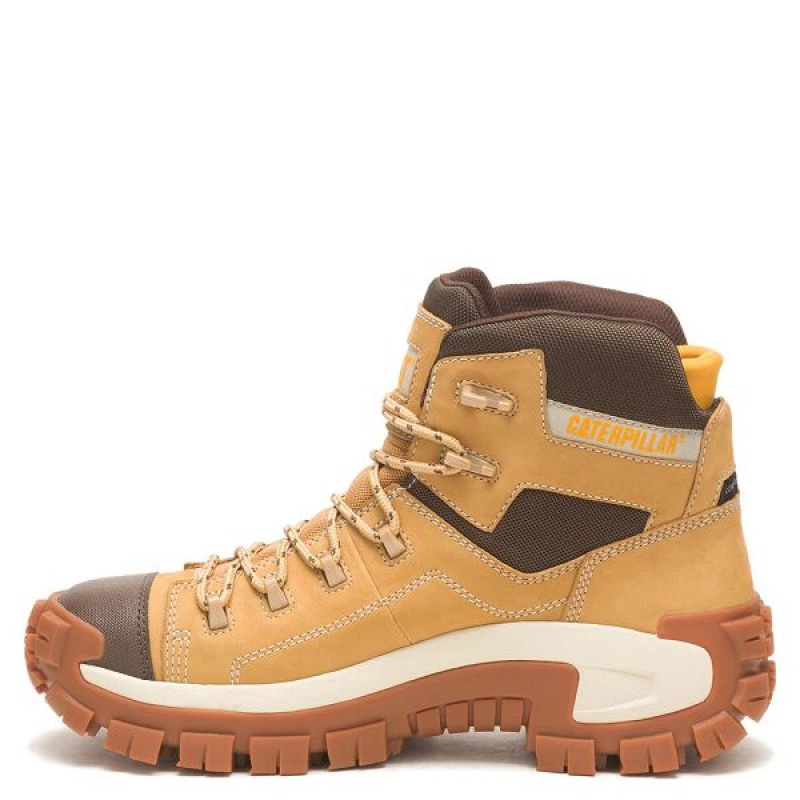 Brown Men's Caterpillar Invader Hiker Waterproof Composite Toe Work Boots | 385647-XCP