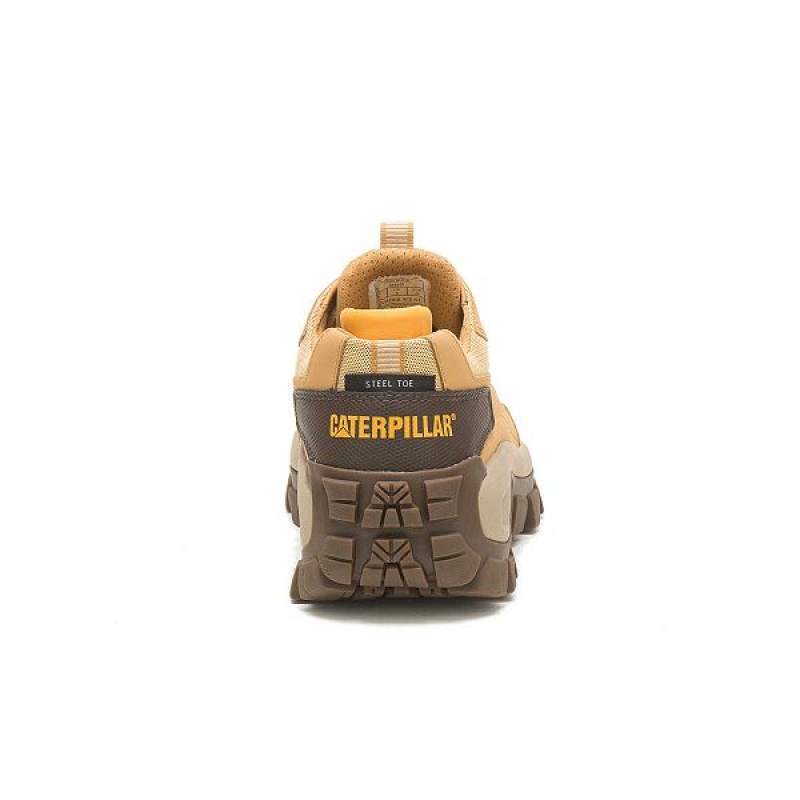 Brown Men's Caterpillar Invader Steel Toe Work Shoes | 072658-BZH