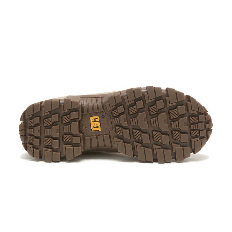 Brown Men's Caterpillar Invader Steel Toe Work Shoes | 072658-BZH