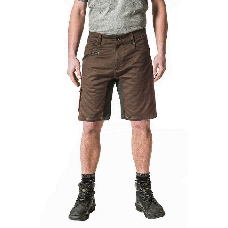 Brown Men's Caterpillar Operator Flex Shorts | 836059-ACX