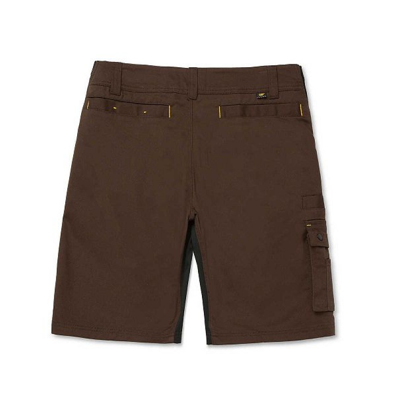 Brown Men's Caterpillar Operator Flex Shorts | 836059-ACX