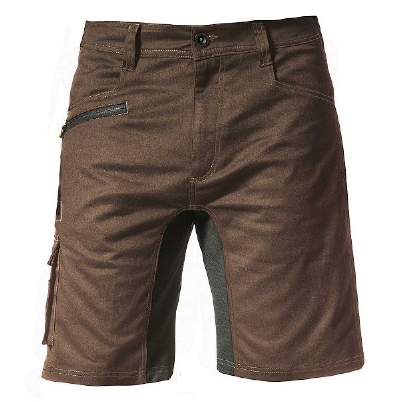 Brown Men\'s Caterpillar Operator Flex Shorts | 836059-ACX