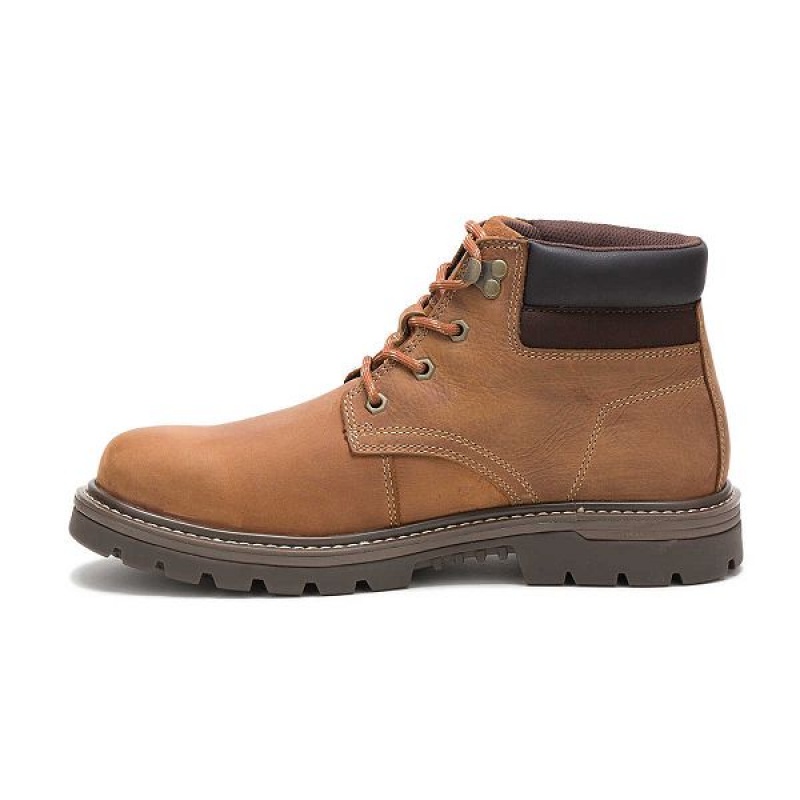 Brown Men's Caterpillar Outbase Waterproof Work Boots | 216340-XYR