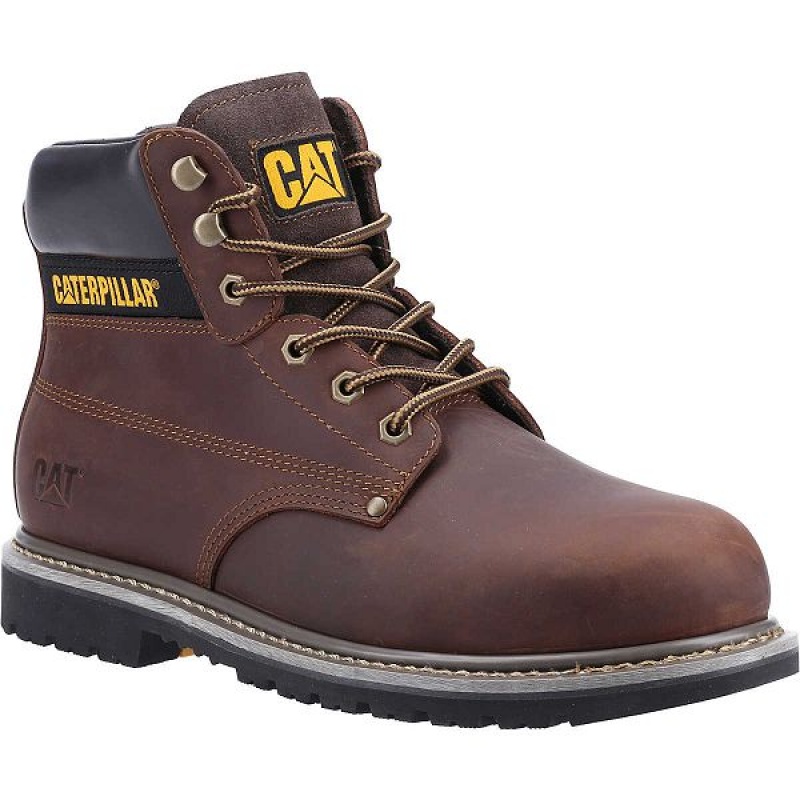 Brown Men's Caterpillar Powerplant ST HRO SRA Work Boots | 193285-WIF