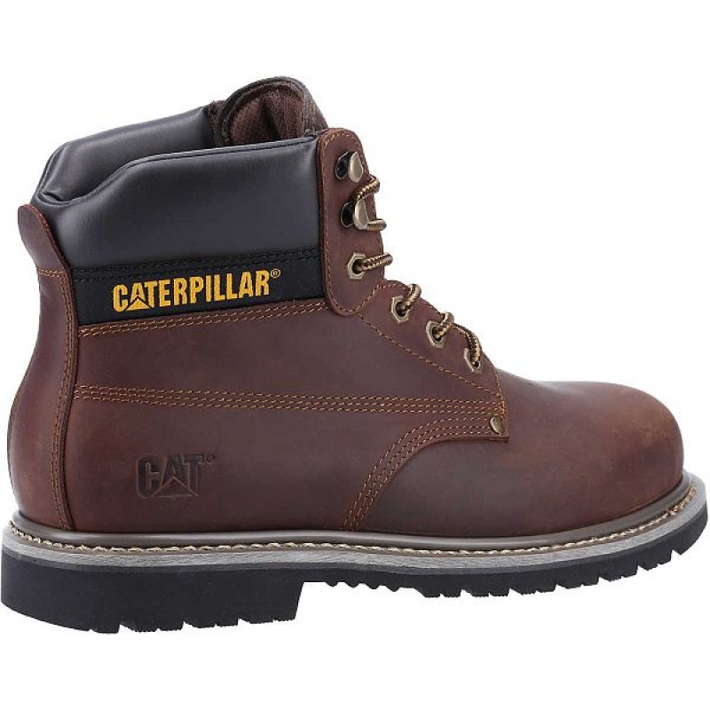 Brown Men's Caterpillar Powerplant ST HRO SRA Work Boots | 193285-WIF