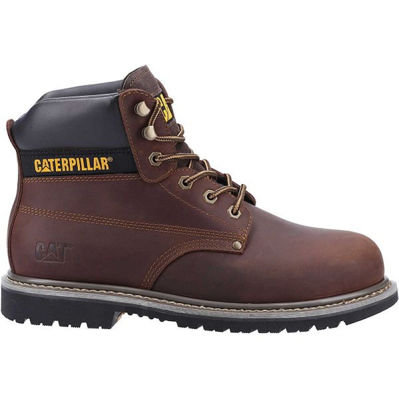 Brown Men\'s Caterpillar Powerplant ST HRO SRA Work Boots | 193285-WIF