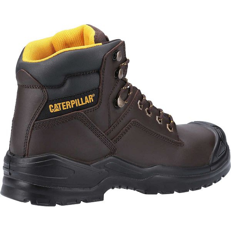 Brown Men's Caterpillar Striver Bump Steel Toe S3 SRC Work Boots | 876042-VLU