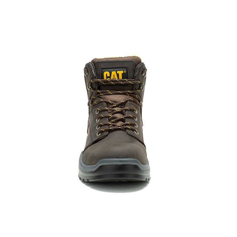 Brown Men's Caterpillar Striver Steel Toe Work Boots | 312658-PIR