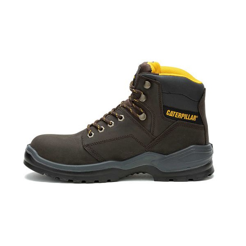 Brown Men's Caterpillar Striver Steel Toe Work Boots | 312658-PIR